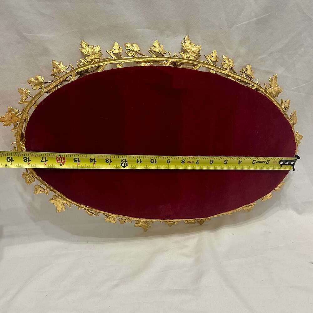 Vintage Hollywood Regency Gold Mirrored Dresser Tray or Wall Mirror, 1960s RARE - Picture 7 of 16